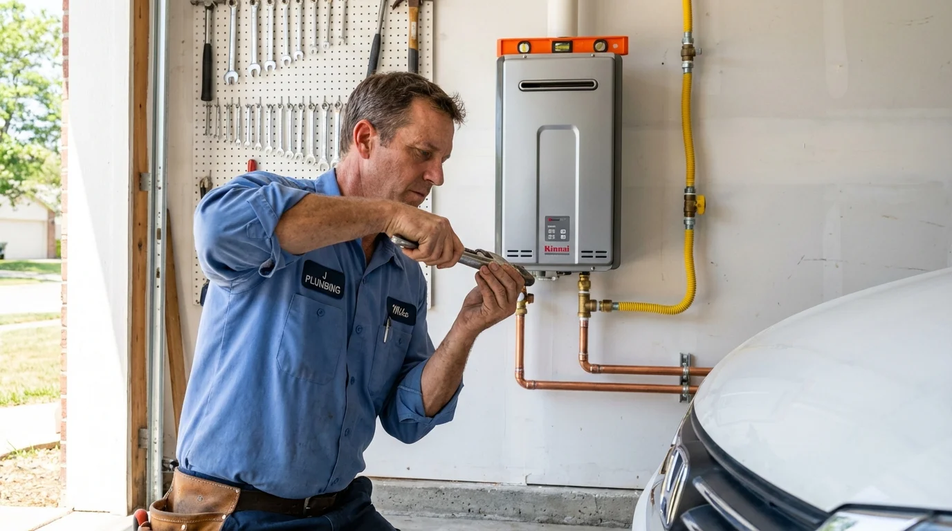 Tankless water heater installation by a Johns Plumbing LLC plumber in Ottawa